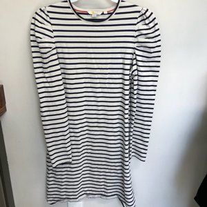 Boden 100% cotton Striped Puff Sleeve LS Dress  size 8